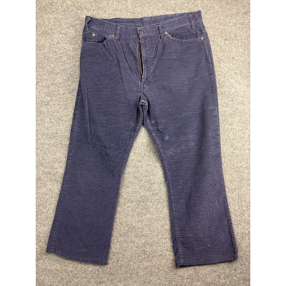 Vintage Levi's Corduroy Pants Men's W36 x L26 Blue Bootcut White‎ Tab 80s